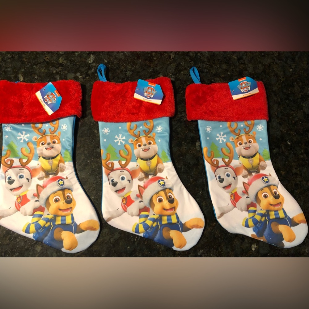 3 Nickelodeon Paw Patrol Christmas stockings new with tags